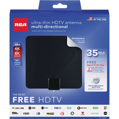 ANT1080EV RCA Amplified 35-Mile Range Indoor Antenna