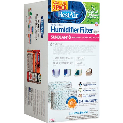 H62-2PK-PDQ-2 BestAir Table Top Humidifier Wick Filter