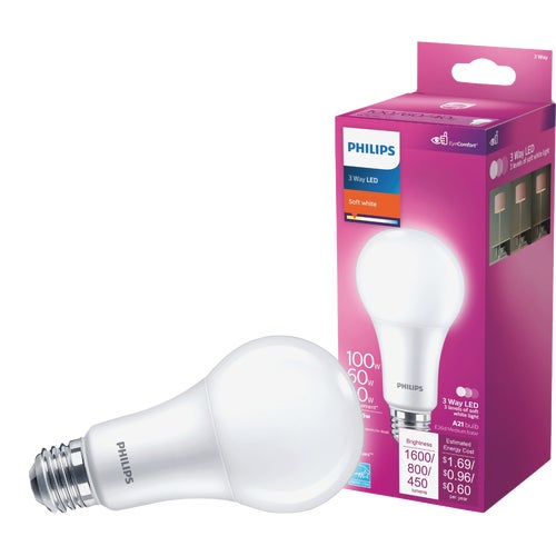 571513 Philips A21 Medium 3-Way LED Light Bulb