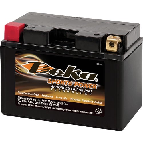 ETZ12S Deka 12-Volt Lawn & Garden Powersport Battery with AGM Technology