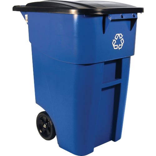 FG9W2773BLUE Rubbermaid 50 Gal. Roll Out Recycling Trash Can