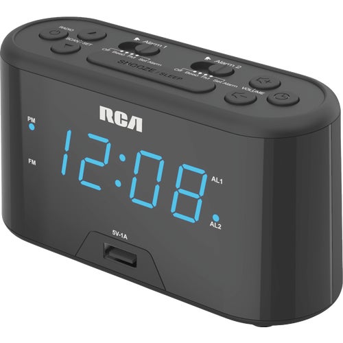 RC207A RCA USB Dual Alarm Clock Radio