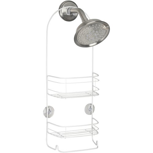 58652 iDesign Rondo 2-Basket White Shower Caddy