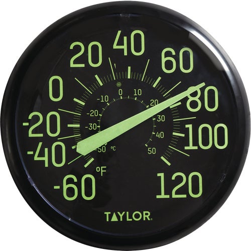 5267459 Taylor Glow In The Dark Indoor & Outdoor Thermometer