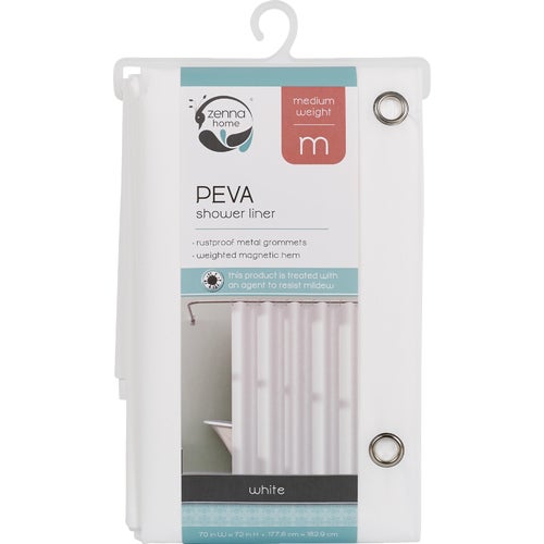 LPRMWWL Zenith Zenna Home Medium Weight PEVA Shower Curtain Liner