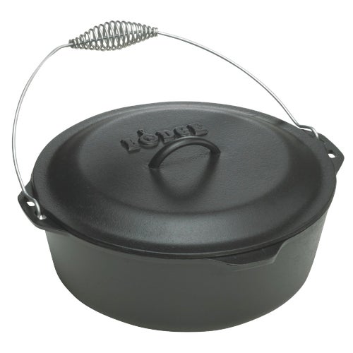 L8D03 Lodge Cast Iron Dutch Oven With Iron Cover