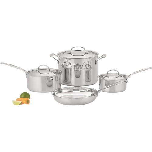 77-7P1 Cuisinart Chefs Classic Silver Cookware Set