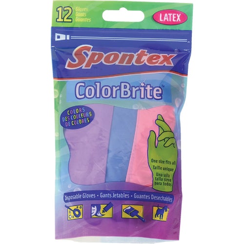 76154 Spontex ColorBrite Disposable Gloves