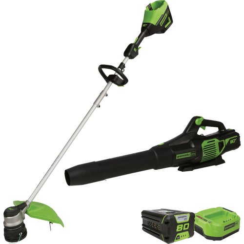 1324902 Greenworks 80V String Trimmer & Sweeper Combo Kit