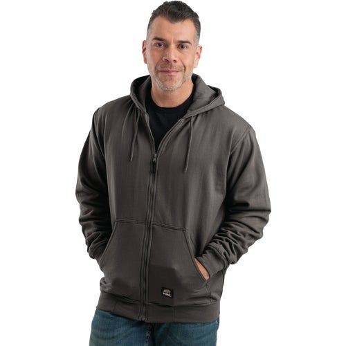 SZ101CHR400 Berne Mens Heritage Thermal-Lined Full-Zip Hooded Sweatshirt