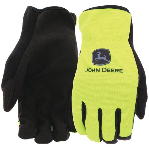 JD86018-XL John Deere Synthetic Leather Hi-Vis Work Gloves