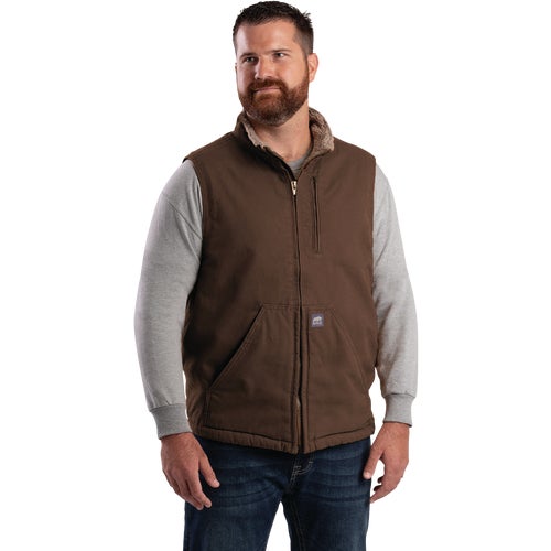 V818BBR400 Berne Mens Sherpa-Lined Duck Vest