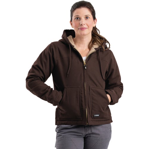 WHJ43DBNR360 Berne Womens Sherpa-Lined Softstone Duck Hooded Jacket