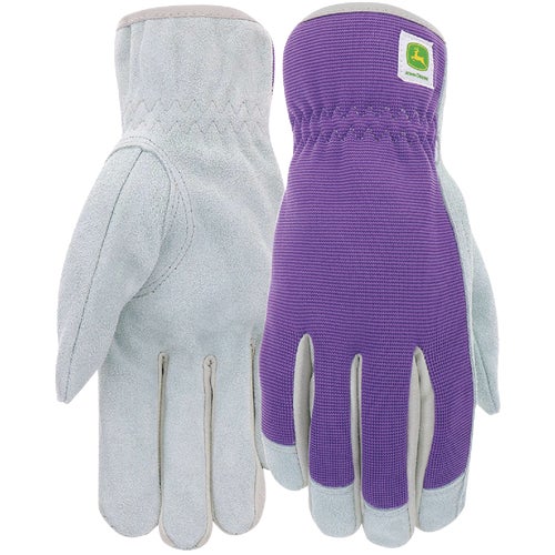 JD86019-WSM John Deere Womens Spandex Leather Work Gloves