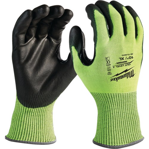 48-73-8932 Milwaukee High Vis Polyurethane Coated Cut Level 3 Work Glove