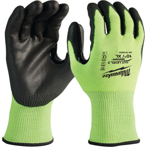 48-73-8933 Milwaukee High Vis Polyurethane Coated Cut Level 3 Work Glove