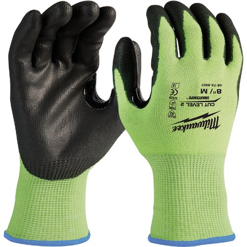 48-73-8921 Milwaukee High Vis Polyurethane Coated Cut Level 2 Work Glove