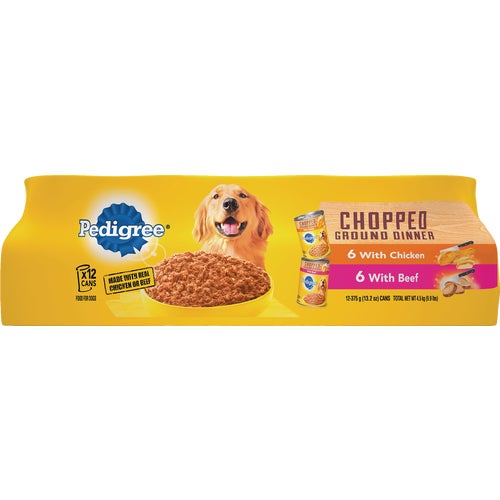 798759 Pedigree Traditional Chopped Ground Dinner Wet Dog Food