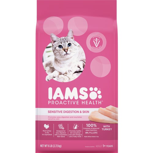 109134 Iams Proactive Health Sensitive Digestion & Skin Formula Dry Cat Food