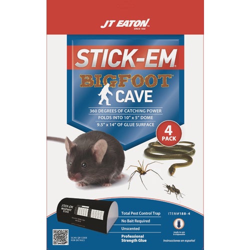 188-4 JT Eaton Stick-Em Bigfoot Cave XL Glue Trap