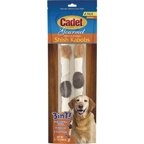 C70058 Cadet Gourmet Triple Flavored Shish Kabobs Dog Treat