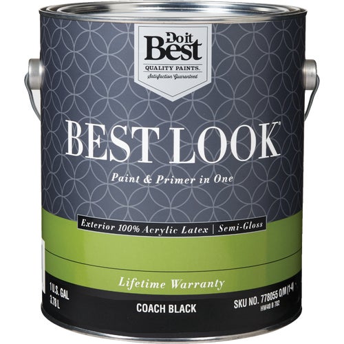 HW40B0782-16 Best Look 100% Acrylic Latex Premium Paint & Primer In One Semi-Gloss Exterior House Paint