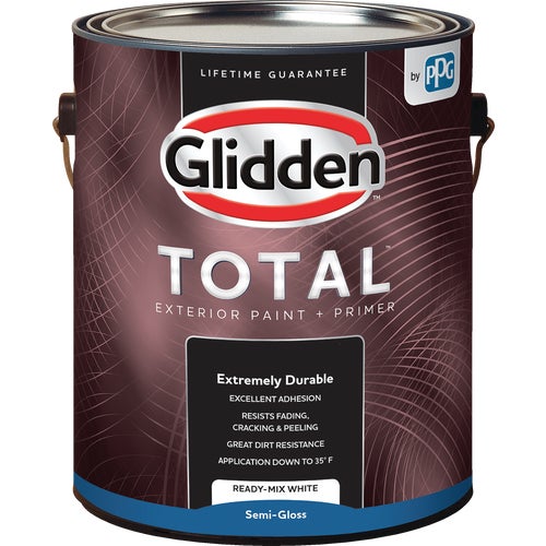 GLTEX30WH/01 Glidden Total Exterior 100% Acrylic Latex Paint + Primer