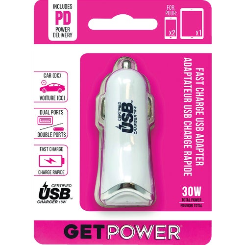 GP-DC2USB-PD GetPower Power Delivery Car Charger