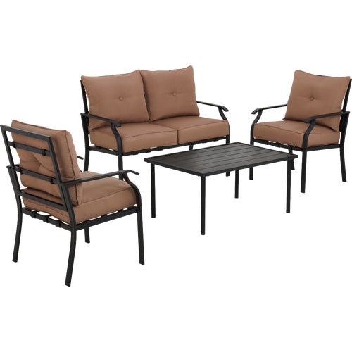 TJF-S007I-1 Outdoor Expressions 4-Piece Azure Brown Chat Set