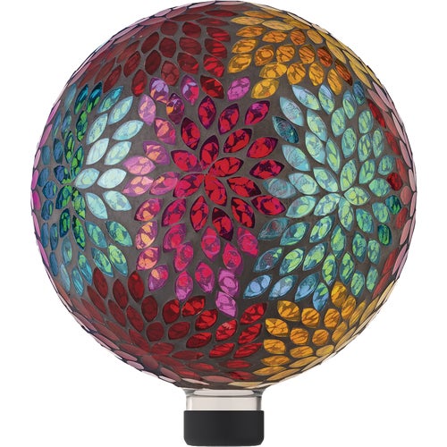 HMD172 Alpine Colorful Mosaic Leaves Glass Gazing Globe