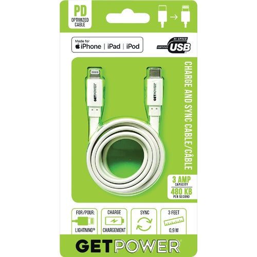 GP-USBC-ACL GetPower Power Delivery USB Charging & Sync Cable