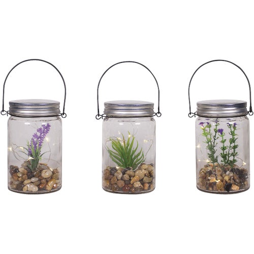 LAN278ABB Alpine LED Hanging Succulent Jar Patio Lantern