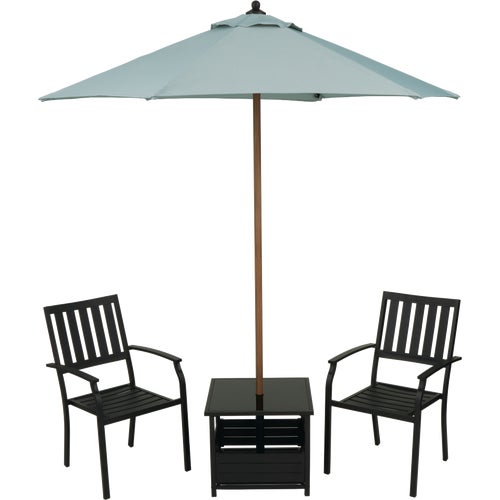 850759 Outdoor Expressions 3-Piece Patio Chat Set with Umbrella