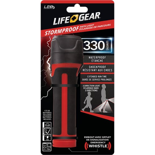 BA38-6034-RED Life Gear Storm Proof LED Flashlight & Path Light