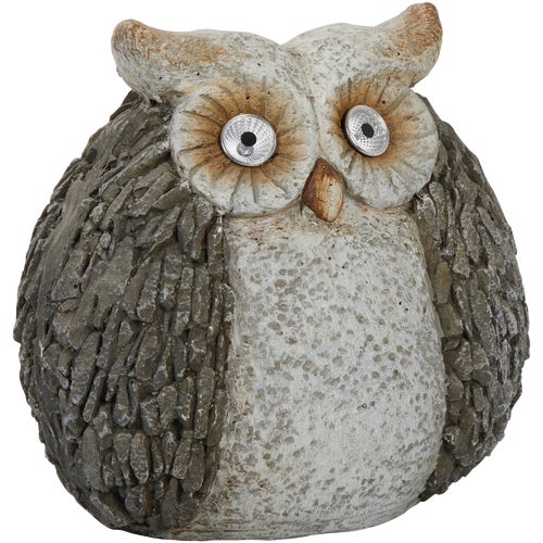 QWR514SLR Alpine Owl Statue with Solar LED Eyes