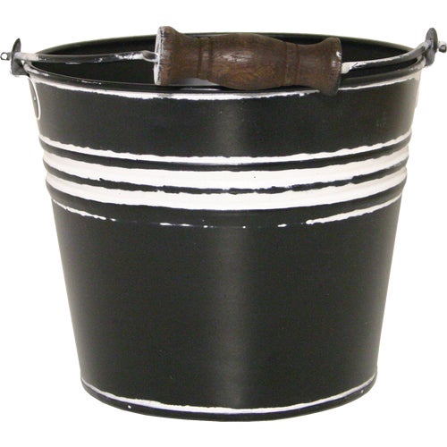 MPT01621 Robert Allen Vintage Banded Metal Planter