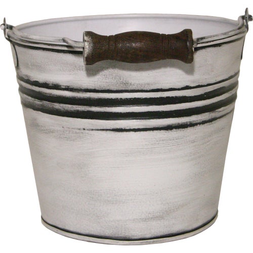 MPT01622 Robert Allen Vintage Banded Metal Planter