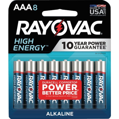 824-8T Rayovac High Energy AAA Alkaline Battery