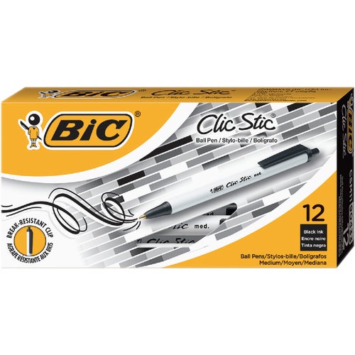 CSM11BK Bic Clic Stic Retractable Ball Pen