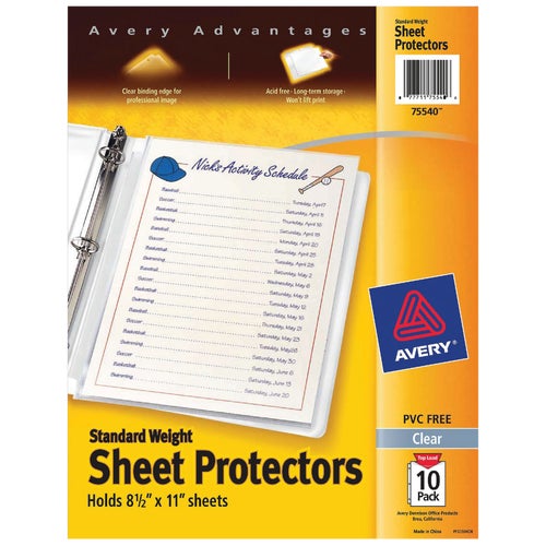 75540 Avery Products Standard Weight Sheet Protector